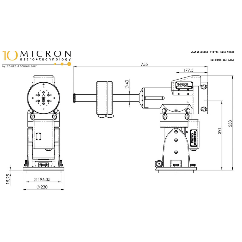 10Micron Montaż AZ 2000 HPS Combi