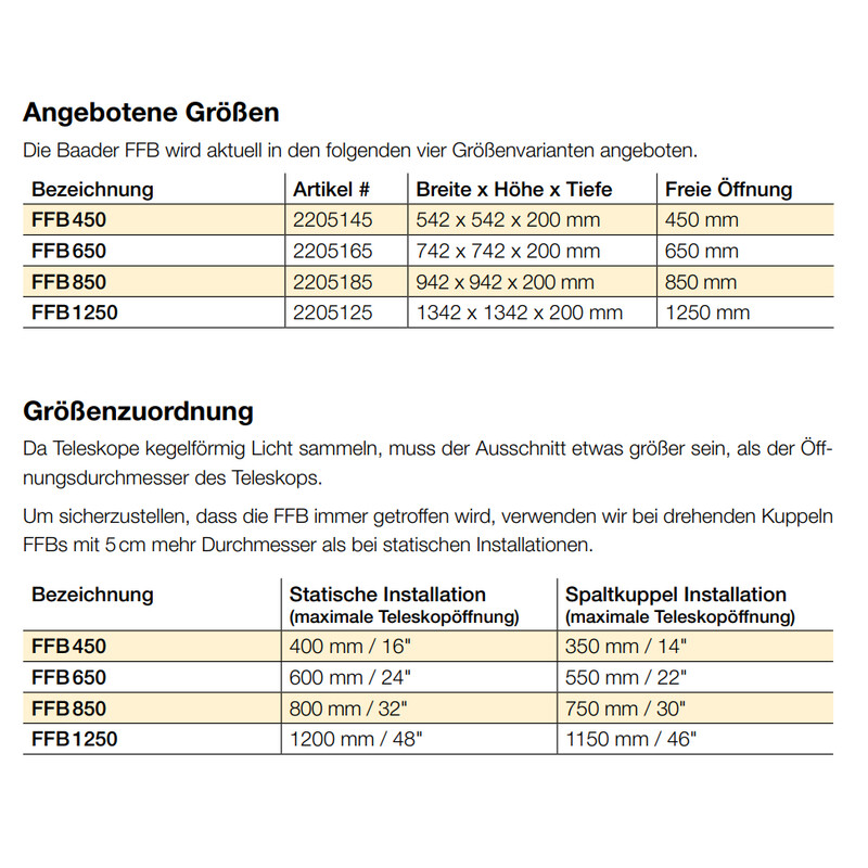 Baader Maska płskiego pola FFB 650 mm