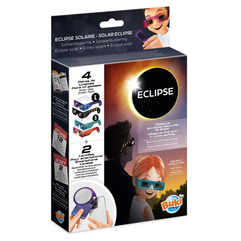 Buki Okulary do obserwacji zaćmienia Słońca Sonnenfinsternis-Brille Family Pack