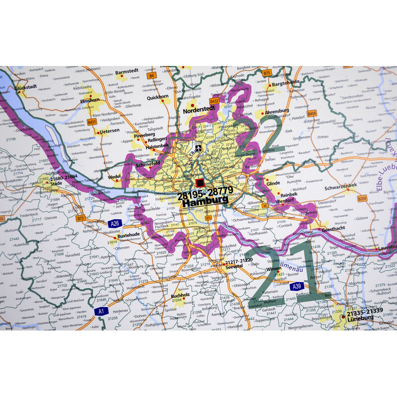 GeoMetro Mapa regionalna Kody pocztowe Dolnej Saksonii (100 x 110 cm)