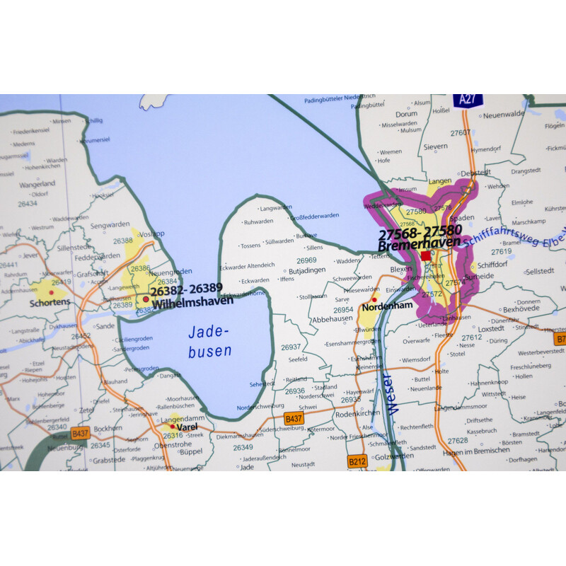 GeoMetro Mapa regionalna Kody pocztowe Dolnej Saksonii (100 x 123 cm)