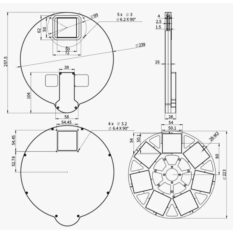 ZWO Koło filtrowe EFW 7x 50 mm