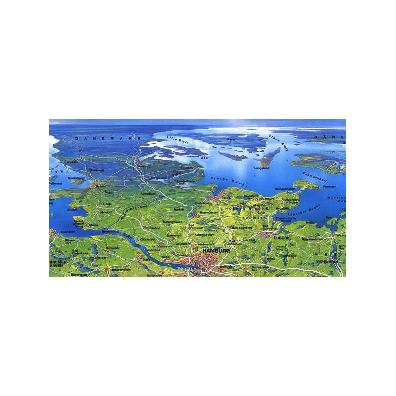Bacher Verlag Mapa Oryginalna duża panorama Niemiec MAIR