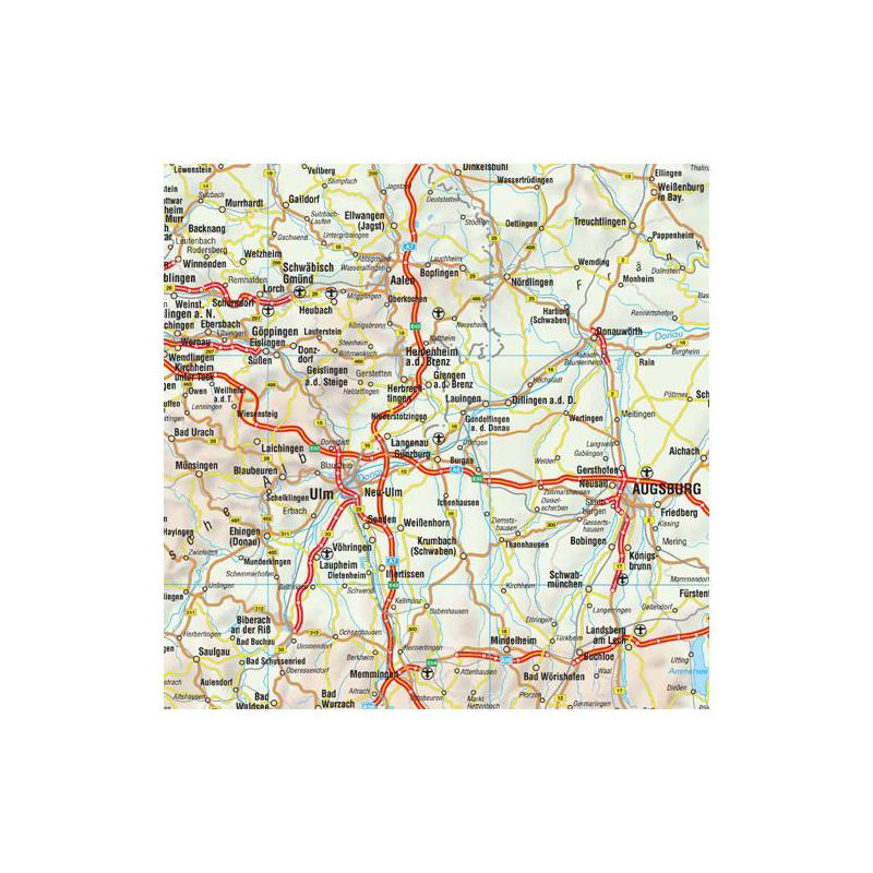 Bacher Verlag Landkarte Straßenkarte Deutschland 1:1,4 Mio. Miniposter