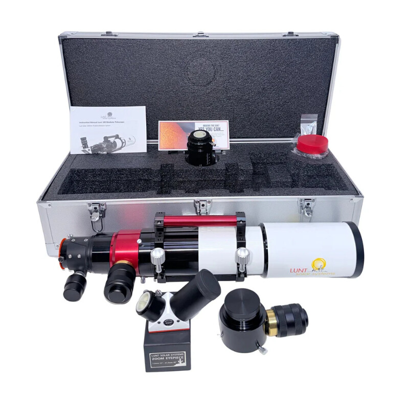 Lunt Solar Systems – teleskop do obserwacji słońca ST 100/700 LS100MT Ha / B1800 PT DS Premium PLUS Kit