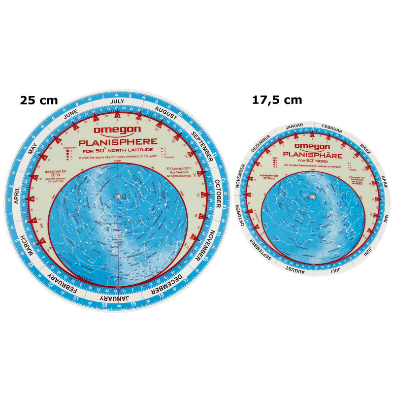 Omegon Mapa gwiazd Planisphére du ciel 17,5cm / 47°